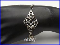 Sterling silver Celtic Knot bangle bracelet Tudor design Ola Gorie Scottish 1997