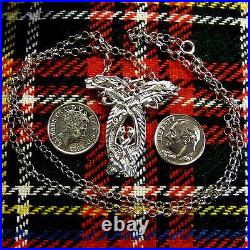 Sterling silver new Scottish celtic guardian dragon pendant & chain
