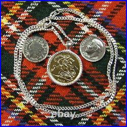 Sterling silver new scottish celtic sovereign pendant