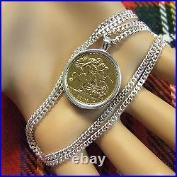 Sterling silver new scottish plain sovereign pendant