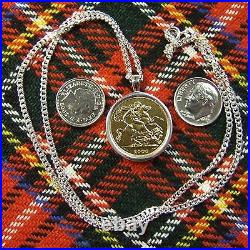 Sterling silver new scottish plain sovereign pendant