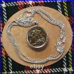 Sterling silver new scottish plain sovereign pendant