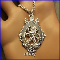 Sterling silver new scottish rampant lion pendant & chain