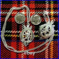 Sterling silver new scottish rampant lion pendant & chain
