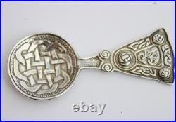 Sterling solid silver Scottish Provincial caddy spoon C. A / G. A celtic IONA