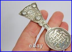 Sterling solid silver Scottish Provincial caddy spoon C. A / G. A celtic IONA