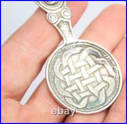 Sterling solid silver Scottish Provincial caddy spoon C. A / G. A celtic IONA
