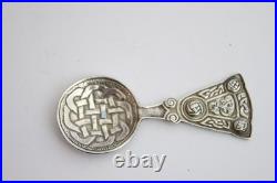 Sterling solid silver Scottish Provincial caddy spoon C. A / G. A celtic IONA