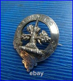 Stg Silver Scottish Brooch Badge 1936 Edinburgh Medlock & Craik Clan McEwan