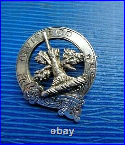 Stg Silver Scottish Brooch Badge 1936 Edinburgh Medlock & Craik Clan McEwan