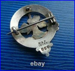 Stg Silver Scottish Brooch Badge 1936 Edinburgh Medlock & Craik Clan McEwan