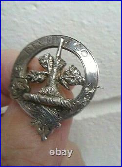 Stg Silver Scottish Brooch Badge 1936 Edinburgh Medlock & Craik Clan McEwan