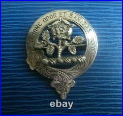 Stg Silver Scottish Brooch Badge 1937 Edinburgh Medlock & Craik Clan Liddell