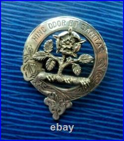 Stg Silver Scottish Brooch Badge 1937 Edinburgh Medlock & Craik Clan Liddell