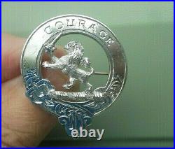 Stg Silver Scottish Brooch Badge h/m 1957 Medlock & Craik Clan Comyn Cummings