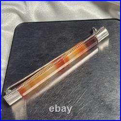 Stunning Antique Victorian Scottish Sterling Silver Agate Bar Brooch Pin