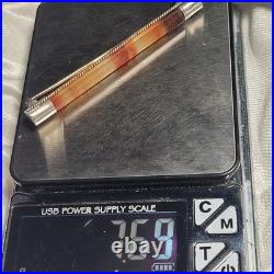 Stunning Antique Victorian Scottish Sterling Silver Agate Bar Brooch Pin