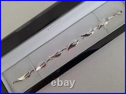 Stunning Rare Ortak Scottish 925 Sterling Silver Malcolm Gray Leaf Link Bracelet