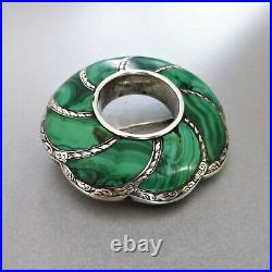 Superb Antique VICTORIAN c1880 Large SCOTTISH Pebble MALACHITE BROOCH