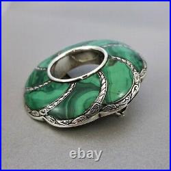 Superb Antique VICTORIAN c1880 Large SCOTTISH Pebble MALACHITE BROOCH