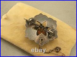 Superb Antique Victorian Silver Enamel Citrine Scottish Brooch Pin