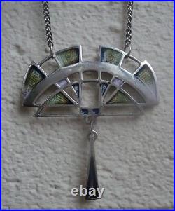 Superb Attractive Scottish Silver & Enamel Art Deco Pendant Pat Cheney 1980s