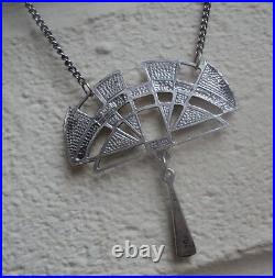 Superb Attractive Scottish Silver & Enamel Art Deco Pendant Pat Cheney 1980s