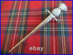 Superb Large Vintage Sterling Silver 925 Scottish Thistle Kilt Pin Ukhm 18.9 Gr