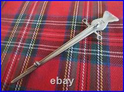 Superb Large Vintage Sterling Silver 925 Scottish Thistle Kilt Pin Ukhm 18.9 Gr