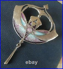 Superb Scottish Silver & Enamel Art Nouveau Brooch And Pendant Pat Cheney