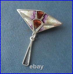 Superb Scottish Sterling Silver & Enamel Brooch & Pendant c. 1980s Pat Cheney