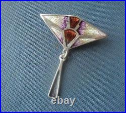 Superb Scottish Sterling Silver & Enamel Brooch & Pendant c. 1980s Pat Cheney