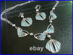 Superb Scottish Stg. Silver Art Nouveau Necklace & Earring Set Pat Cheney