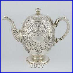 Superb Victorian Scottish Solid Silver Teapot / Coffee Pot Edinburgh 1870