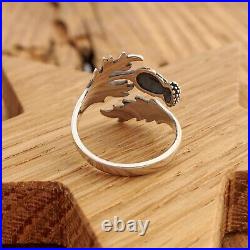 Thistle Ring Adjustable Sterling Silver Scottish Flower Herb Of Witches Amulet