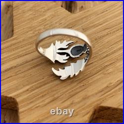 Thistle Ring Adjustable Sterling Silver Scottish Flower Herb Of Witches Amulet