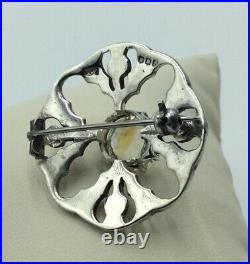 Thomas Kerr Ebbutt Vintage Sterling Silver 925 Natural Citrine Thistle Brooch