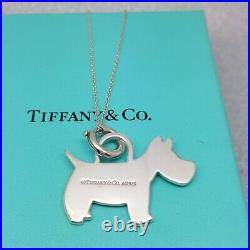 Tiffany & Co Solid Sterling Silver Scottie Scottish Terrier Dog Pendant Necklace