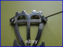 Unusual Heart & Anchor Antique Scottish Silver Luckenbooth Large 21gm Brooch