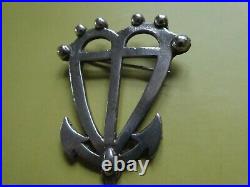 Unusual Heart & Anchor Antique Scottish Silver Luckenbooth Large 21gm Brooch