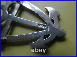 Unusual Heart & Anchor Antique Scottish Silver Luckenbooth Large 21gm Brooch