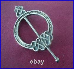 Unusual Scottish Stg. Silver Iona Celtic Brooch / Kilt Pin Iain MacCormick 1960s