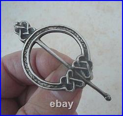 Unusual Scottish Stg. Silver Iona Celtic Brooch / Kilt Pin Iain MacCormick 1960s