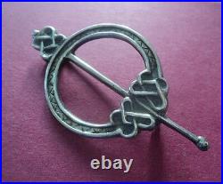 Unusual Scottish Stg. Silver Iona Celtic Brooch / Kilt Pin Iain MacCormick 1960s