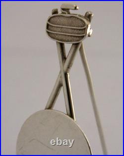 Unusual Solid Silver Scottish Curling Trophy Stand 1984 Sporting