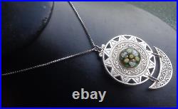 Unusual Sterling Silver Scottish Pendant Caithness Glass h/m 1971 Edinburgh