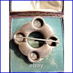 VICTORIAN Antique Scottish Sterling Silver and Granite Stones Brooch, Outlander