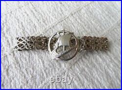 VINTAGE SCOTTISH SHETLAND SILVER GALLEON DESIGN BRACELET, EDIN 1963, 7 in 16.3gs