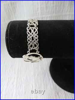 VINTAGE SCOTTISH SHETLAND SILVER GALLEON DESIGN BRACELET, EDIN 1963, 7 in 16.3gs