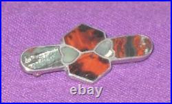 Victorian 1882 Hallmarked Sterling Silver Scottish Agate Specimen Brooch Antique